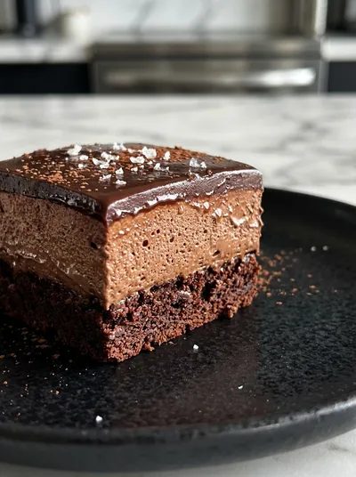 Layered Chocolate Mousse Brownies