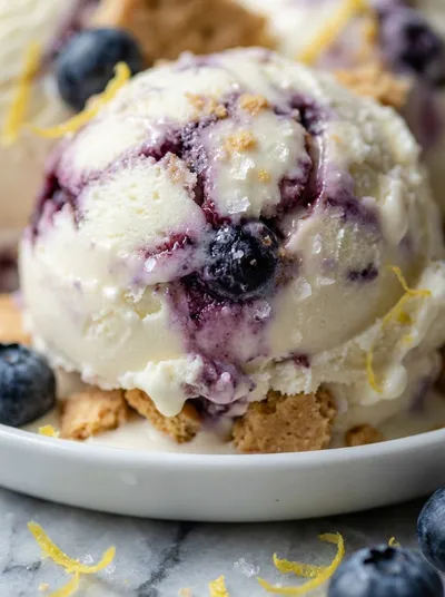 Lemon Blueberry Cheesecake Ice Cream