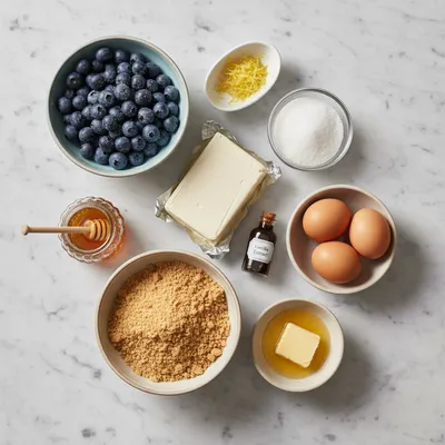 Lemon Blueberry Mini Cheesecake - cooking process