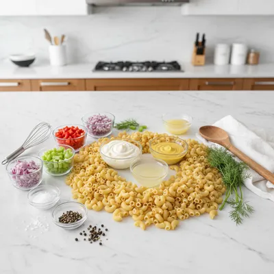 Macaroni Salad – Easy Gordon Ramsay Style - ingredients preparation