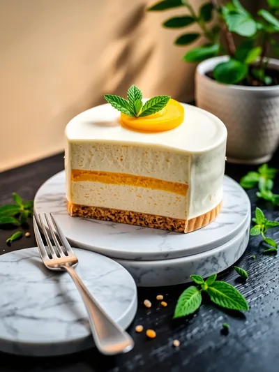 Mango Mousse Cake - cooking process