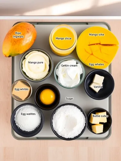Mango Mousse Cake - ingredients preparation