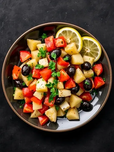 Mediterranean Potato Salad – Healthy Best Ever Recipe - ready to serve
