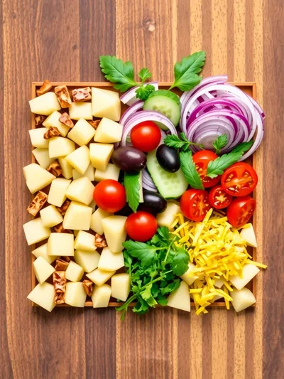 Mediterranean Potato Salad – Healthy Best Ever Recipe - ingredients preparation