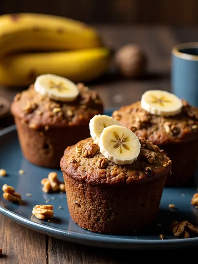 Moist Banana Bread Muffins Recipe - ready to serve
