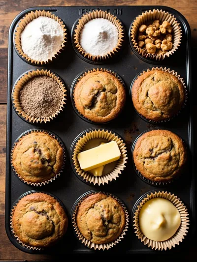 Moist Banana Bread Muffins Recipe - ingredients preparation