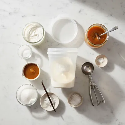 Ninja Creami Salted Caramel Ice Cream - cooking process