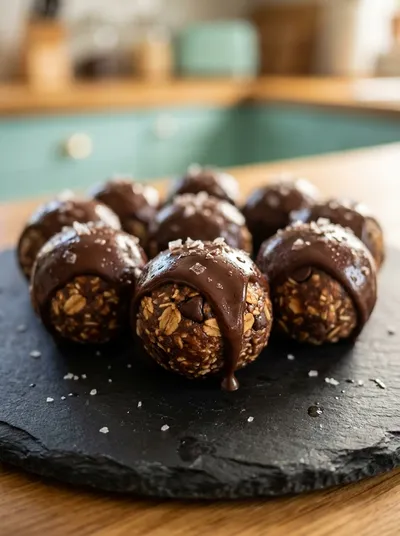 No-Bake Chocolate Peanut Butter Protein Balls