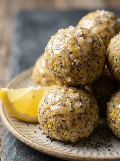 No-Bake Lemon Poppyseed Protein Balls