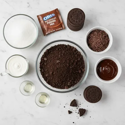 Oreo Cookie Dirt Cup Pudding - cooking process