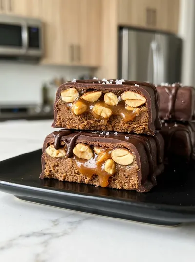 Homemade Protein Snickers Bars