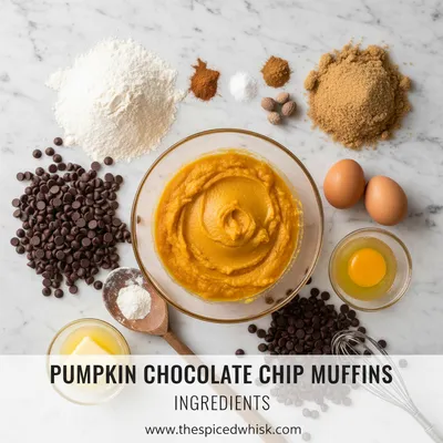 Pumpkin Chocolate Chip Muffins - cooking process