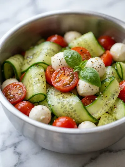 Quick Cucumber Mozzarella Salad