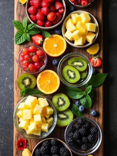 Rainbow Fruit Board - ingredients preparation