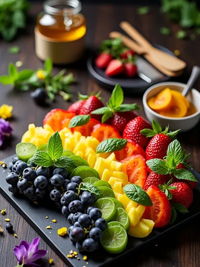 Rainbow Fruit Board - cooking process