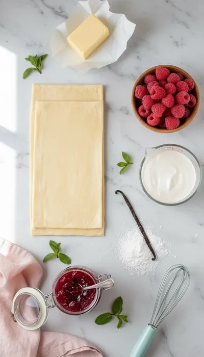 Raspberry Cream Napoleons – Easy Fancy Dessert - cooking process