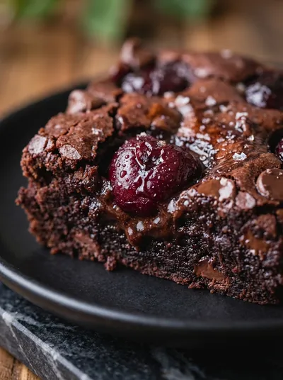 Roasted Cherry Brownies