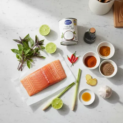 Salmon Coconut Curry – Thai Inspired - cooking process