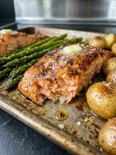 Sheet Pan Lemon Garlic Butter Salmon