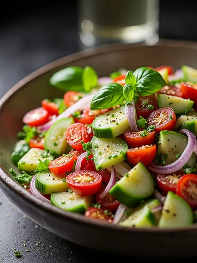 Shirazi Salad – Easy Fresh Tomato Cucumber Salad