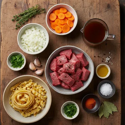Slow Cooker Beef and Noodles - ingredients preparation