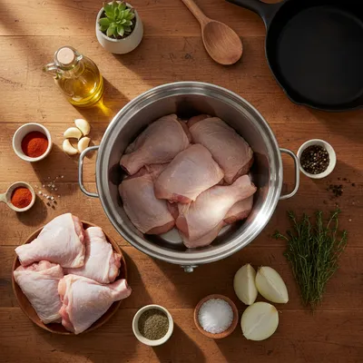 Slow Cooker Chicken Thighs Recipe - cooking process