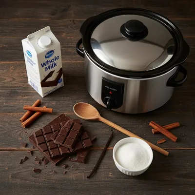 Slow Cooker Hot Cocoa – Easy Warm Dessert - cooking process
