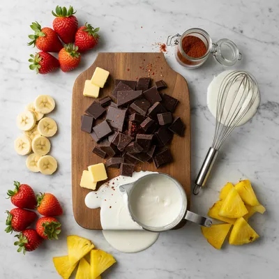Spicy Chocolate Fondue for Two – Easy Dessert - cooking process