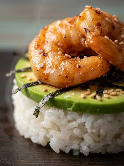 Spicy Shrimp Sushi Stacks – Easy Snack