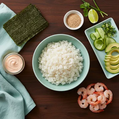 Spicy Shrimp Sushi Stacks – Easy Snack - cooking process