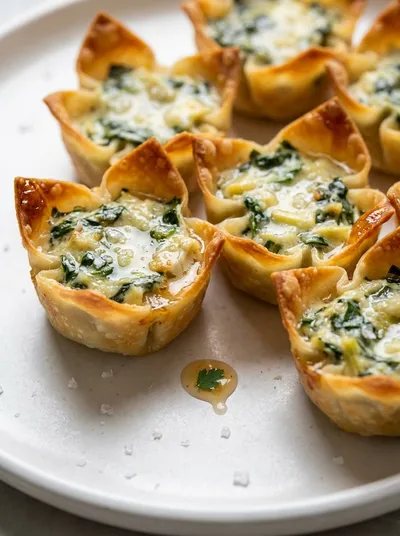 Spinach and Artichoke Wonton Cups