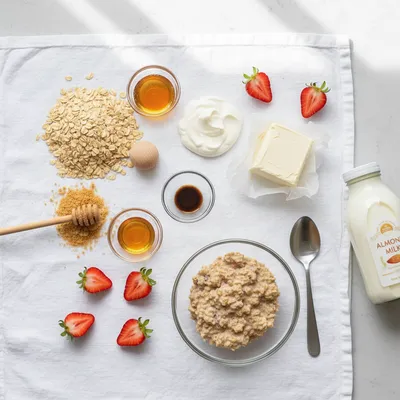 Strawberry Cheesecake Overnight Oats - cooking process