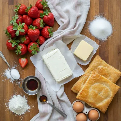 Strawberry Cream Cheese Heart Danishes - cooking process