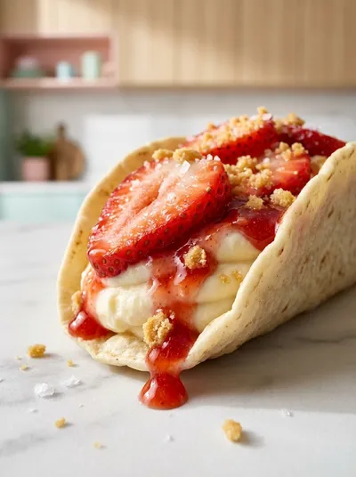 Strawberry Crunch Cheesecake Tacos