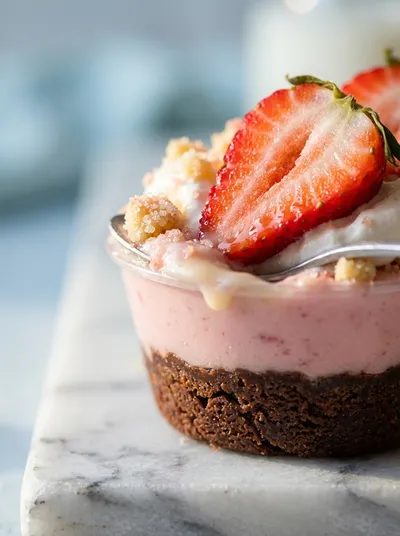 Strawberry Shortcake Pudding Cups