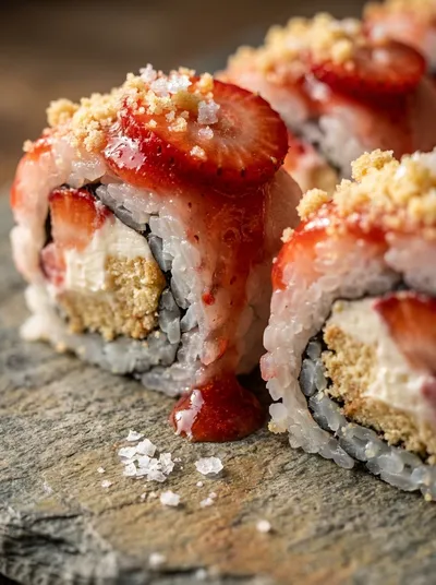 Strawberry Shortcake Sushi Rolls