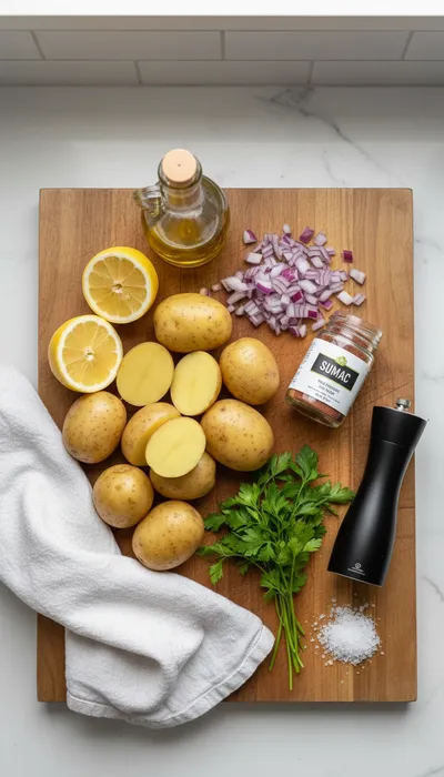 Sumac Potato Salad – Fresh & Tangy - cooking process