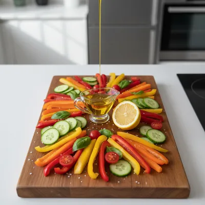 Sweet Pepper Salad – Easy Snack Recipe - ingredients preparation