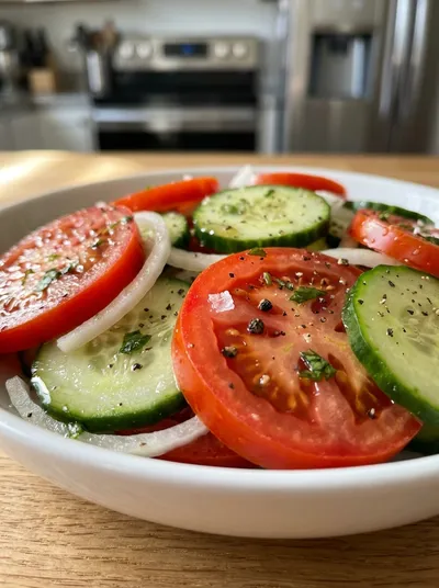 Tomato Cucumber Onion Salad – Fresh Easy Snack