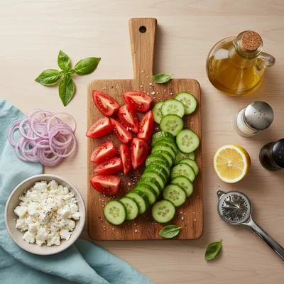 Tomato Cucumber Salad – Fresh Easy Recipe - cooking process