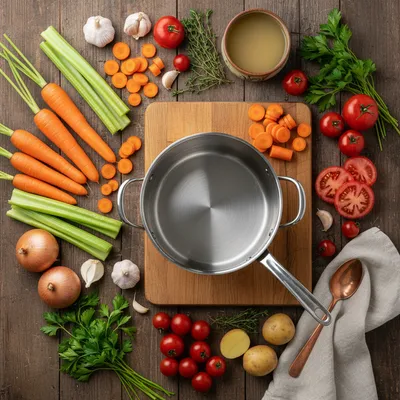 Vegetable Soup: Fresh Farmhouse Style - cooking process