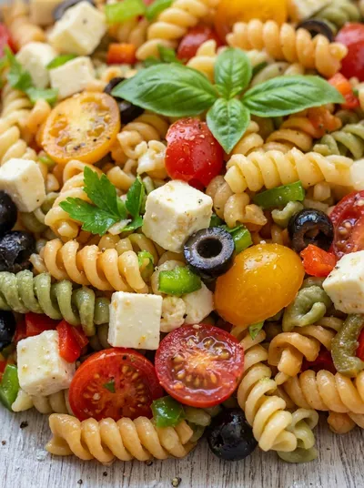 Vibrant Tri-Colored Rotini Pasta Salad