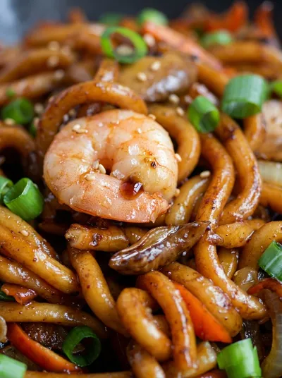 Yaki Udon With Shrimp – Quick Japanese Stir-Fry
