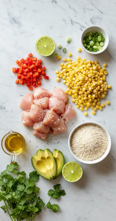 Zesty Street Corn Chicken Rice Bowl - cooking process