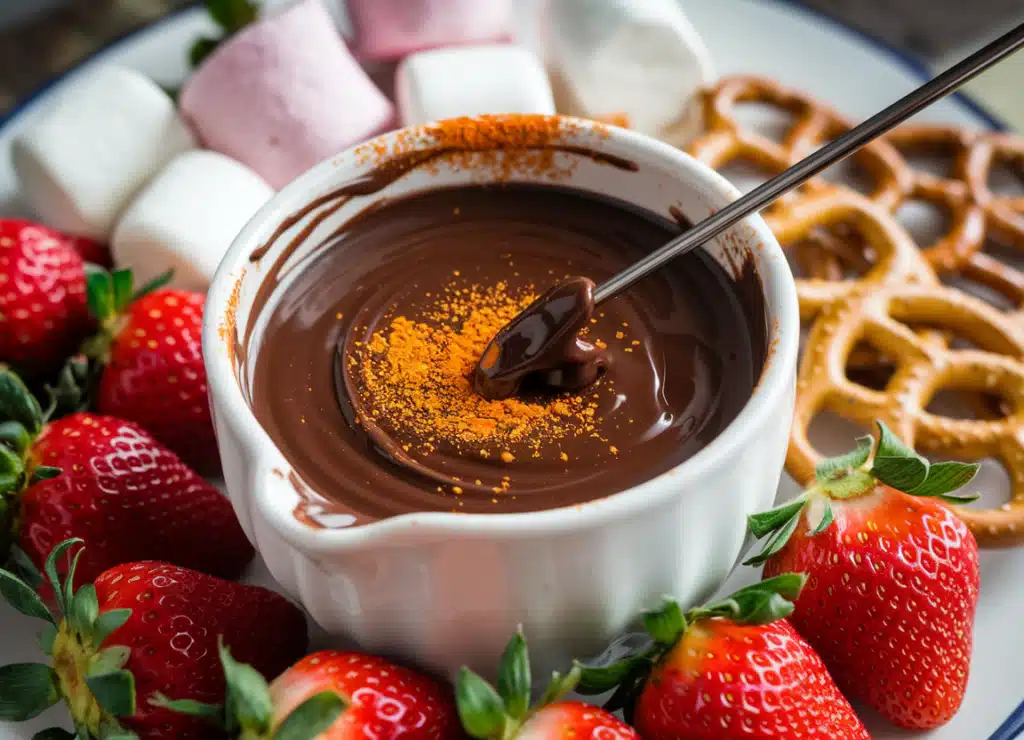 Spicy Chocolate Fondue for Two 