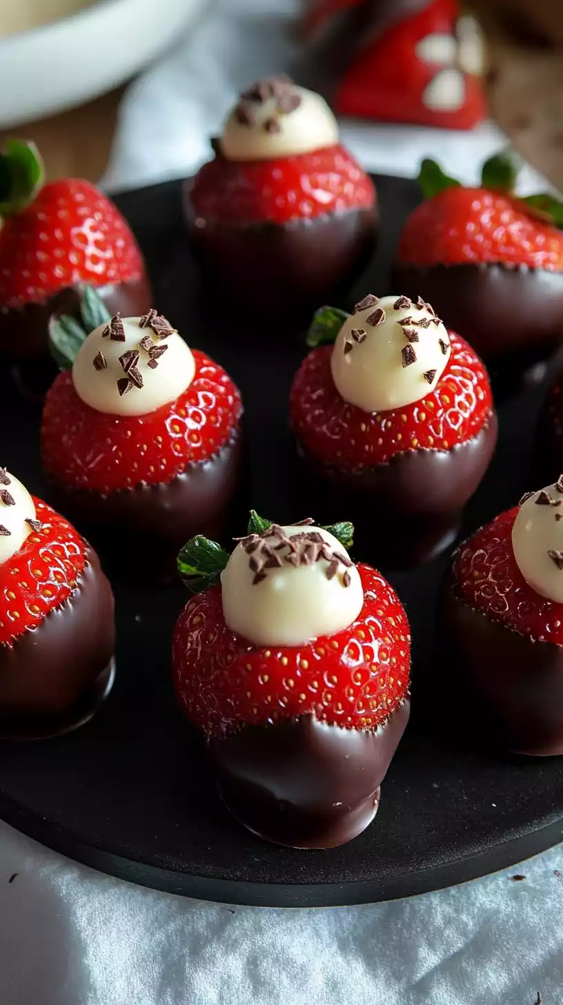 Chocolate Covered Cheesecake Strawberries: