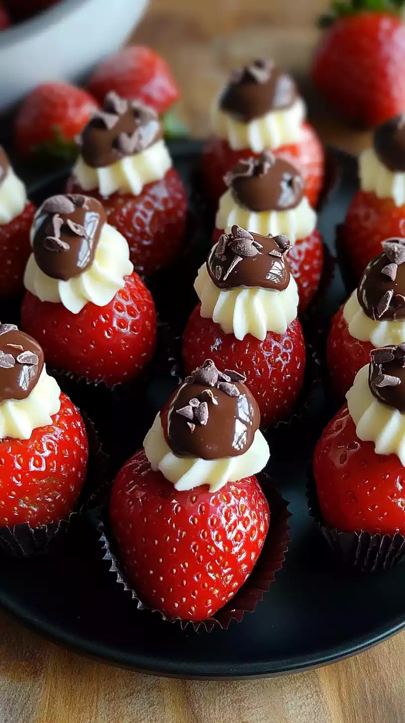 Chocolate Covered Cheesecake Strawberries: