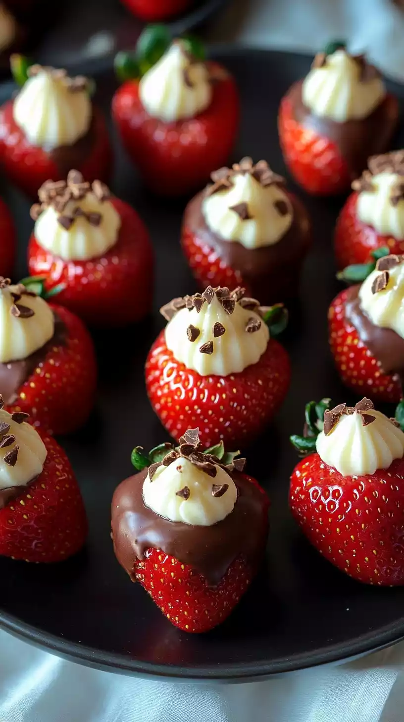 Chocolate Covered Cheesecake Strawberries: