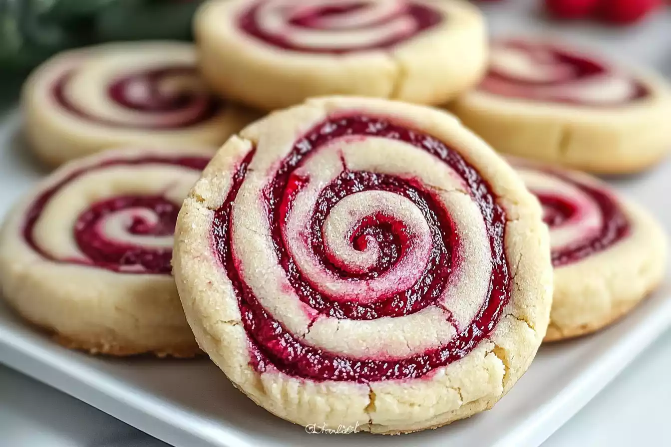 Raspberry Swirl Shortbread Cookies