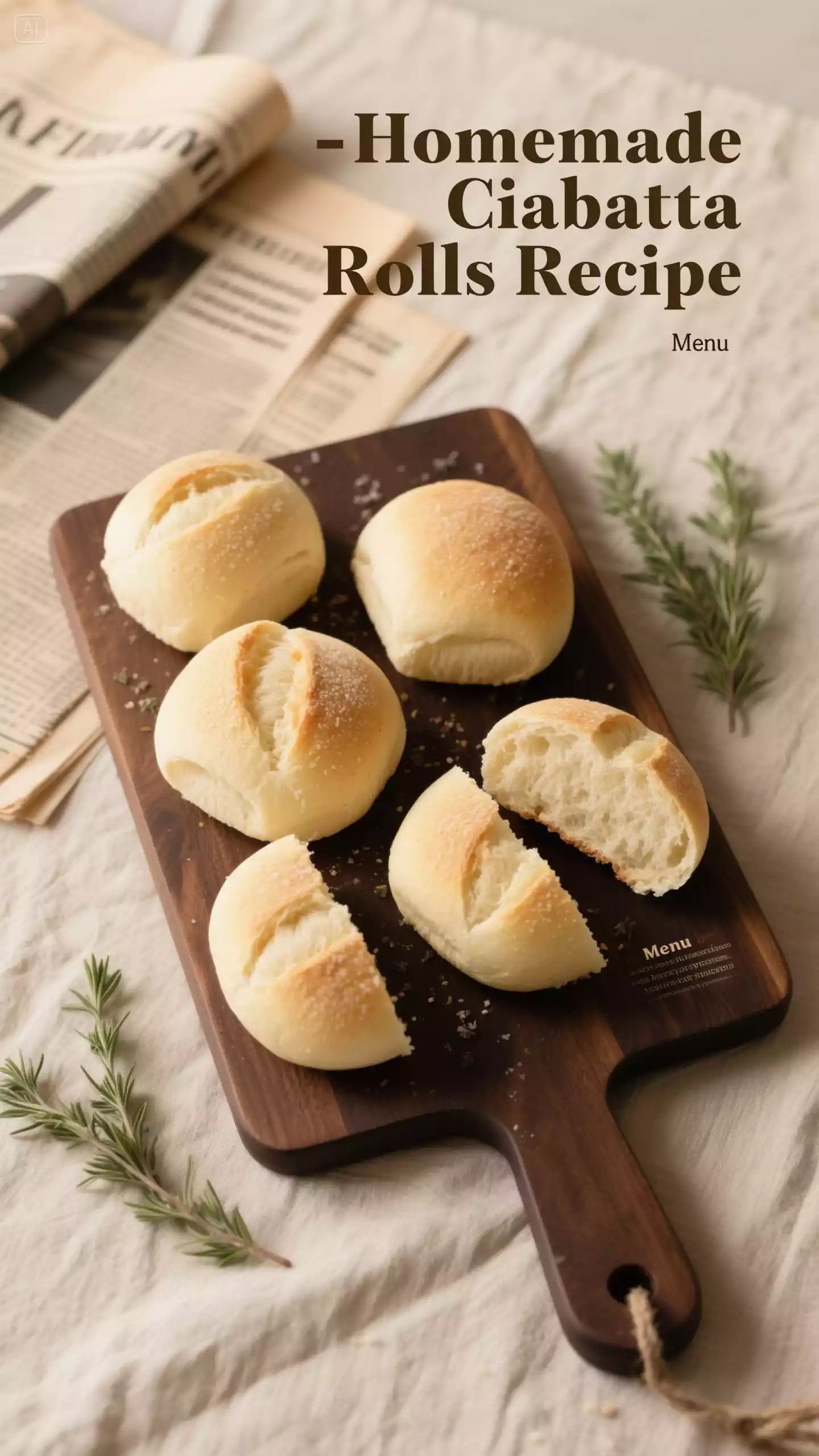 Small Batch Ciabatta Rolls